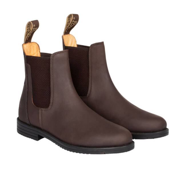 Botas jodhpur de couro com elástico lateral