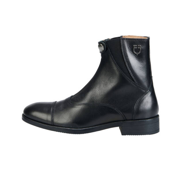 Botas unissex em couro integral, com zíper frontal
