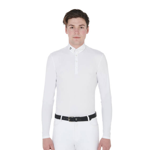 Polo masculino de manga longa para concurso