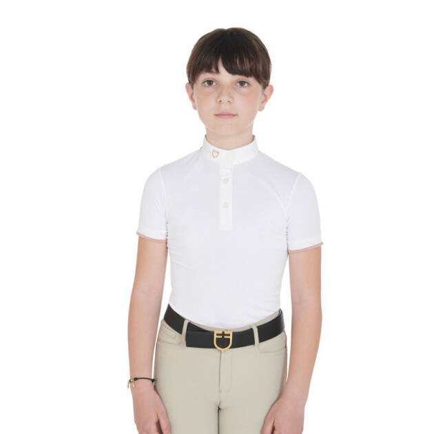 Polo infantil de competição slim fit respirável