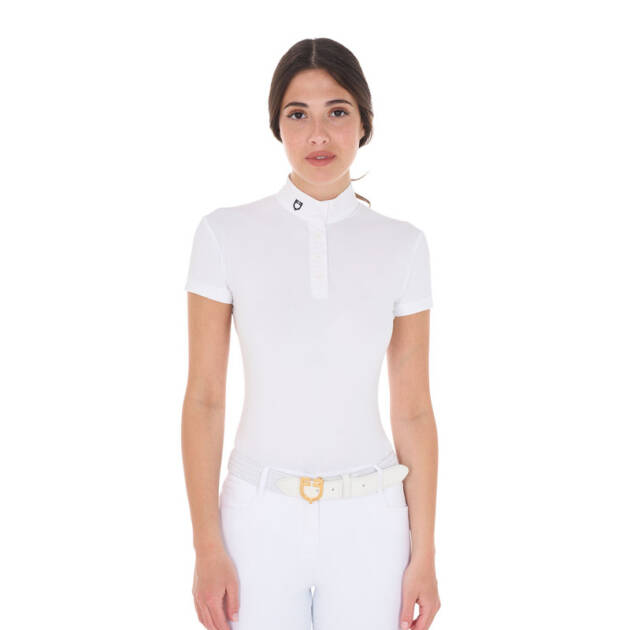 Polo feminina para concurso slim fit com gola coreana