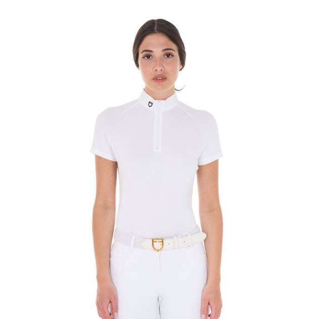 Polo feminina de competição slim fit elástica