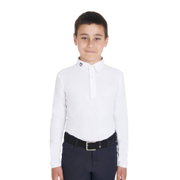 Polo infantil slim fit de três botões para concurso