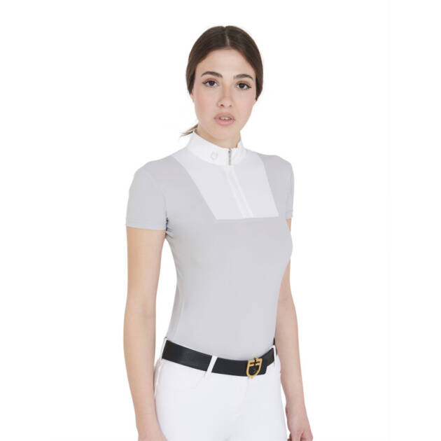 Polo feminina de competição slim fit manga curta