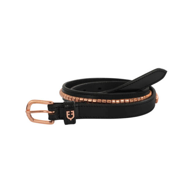 Cinto de couro com clincher rose gold