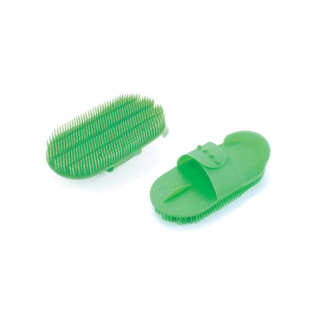 Escova de plástico com dentes flexíveis