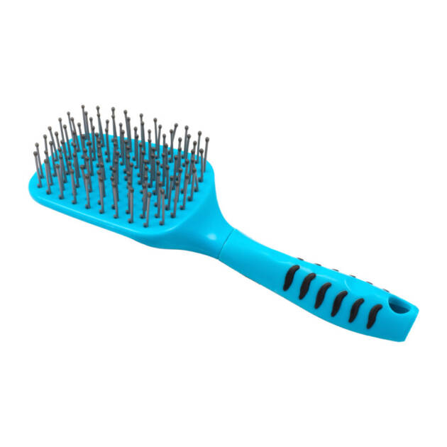 Escova para cauda e crina com cabo ergonômico lima, fúcsia, turquesa