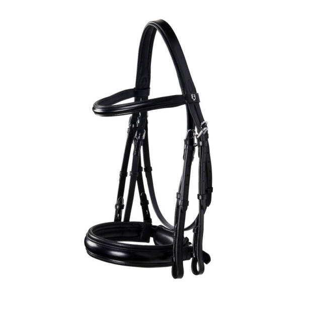 Caveção de dressage em couro sem rédeas