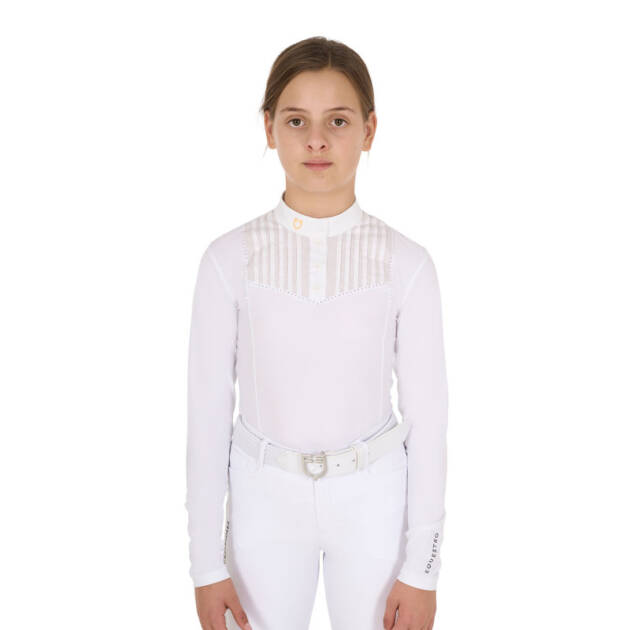 Polo infantil slim fit concurso com strass
