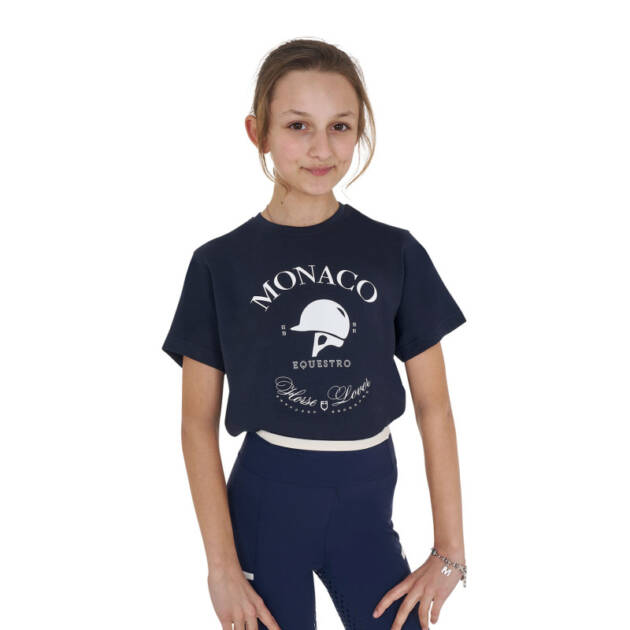 Camiseta infantil Monaco de algodão com strass
