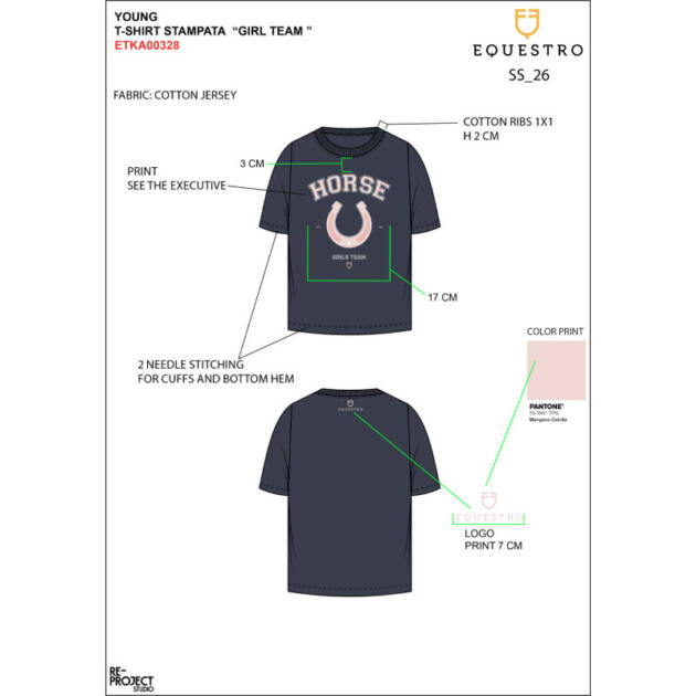Camiseta de algodão da equipe feminina