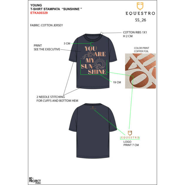 Camiseta de algodão do time feminino