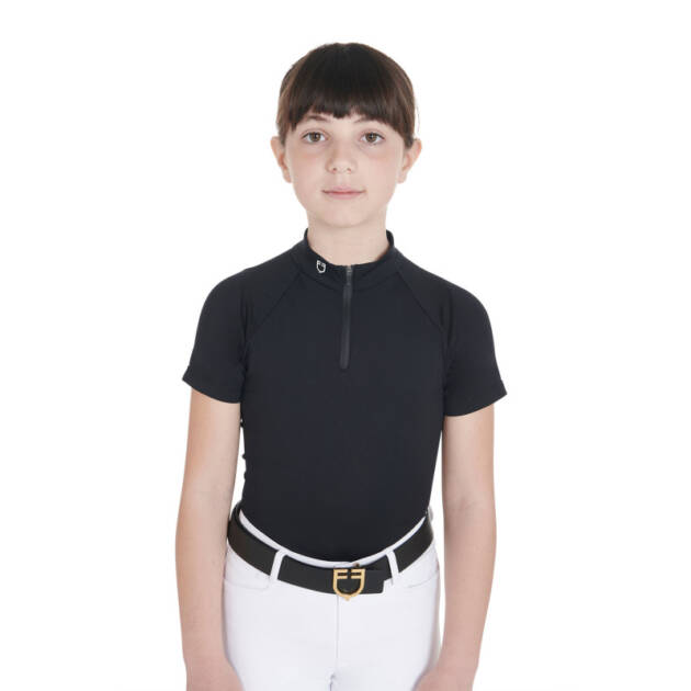 Polo infantil slim fit para treino em tecido técnico