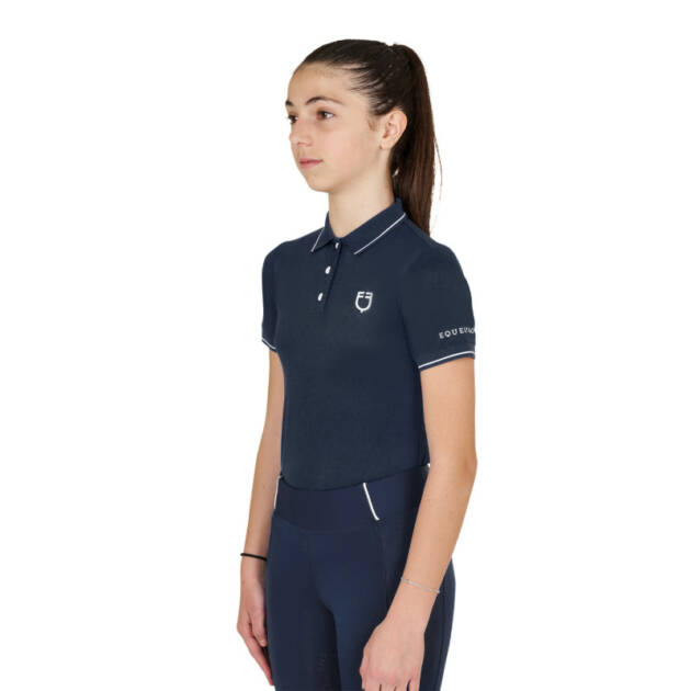 Polo infantil slim fit em tecido técnico antibacteriano