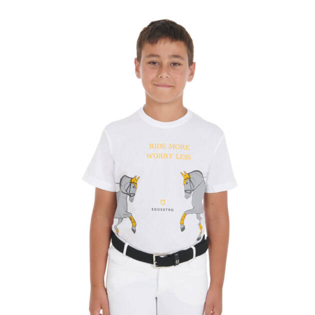 Camiseta infantil slim fit estampa de dressage