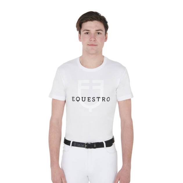 Camiseta masculina slim fit com logo no peito