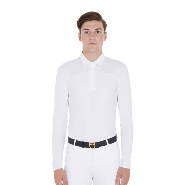 Polo masculino de manga longa para competição