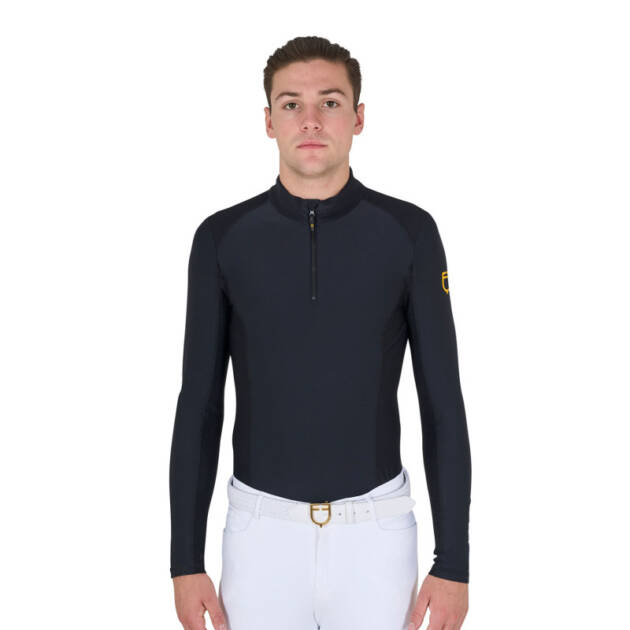 Polo masculino slim fit de treino de manga longa