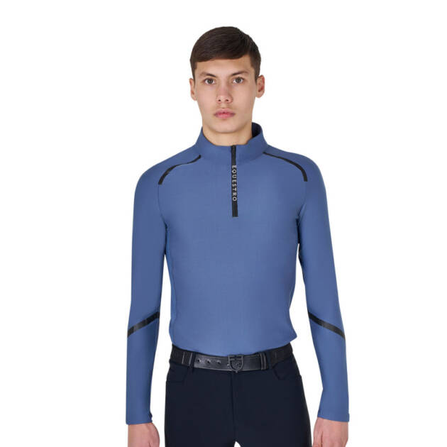 Camiseta polo masculina de treino slim fit de manga longa