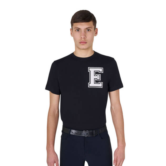 Camiseta de algodão masculina com monograma