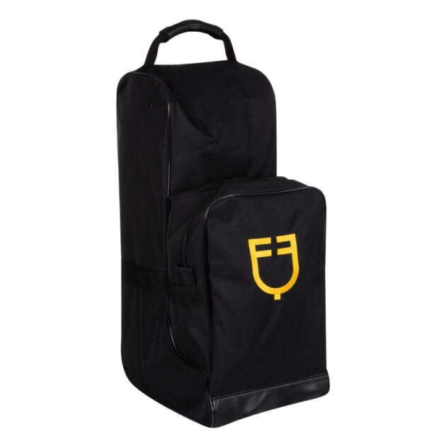 Porta-botas e capacete com logotipo bordado