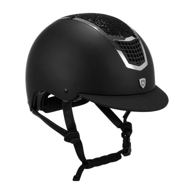 Capacete com lantejoulas homologação EN 1384-2023