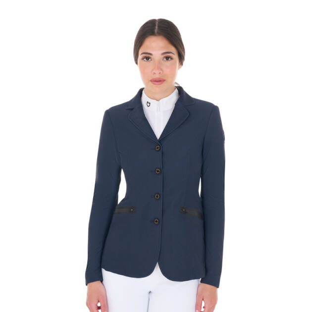 Blazer feminino de competição quatro botões perfurado