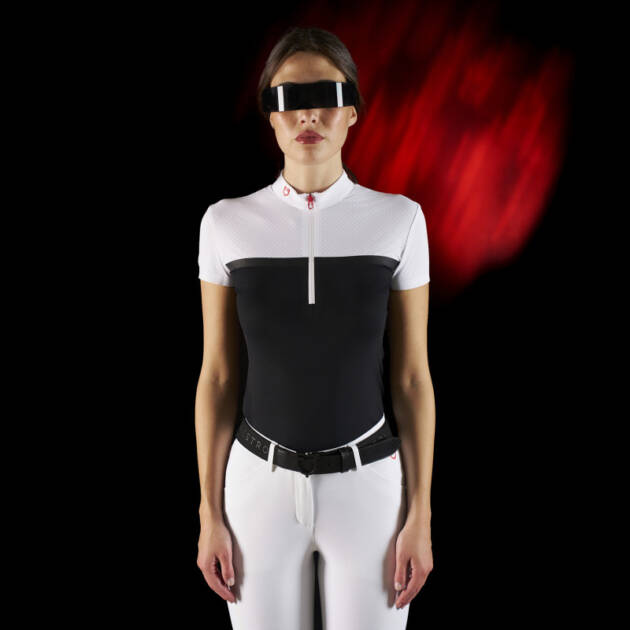 Polo concurso feminina Equestro Ridertechnology tecido perfurado