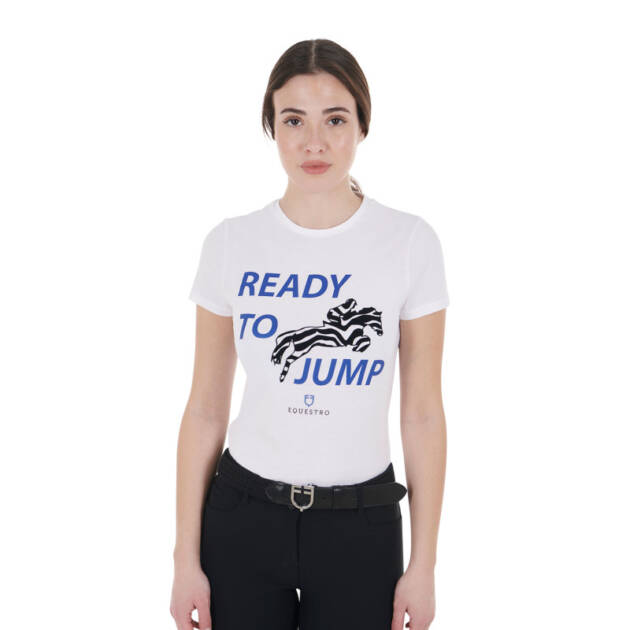 Camiseta feminina de algodão Ready to Jump