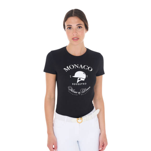 Camiseta feminina Monaco em algodão com strass