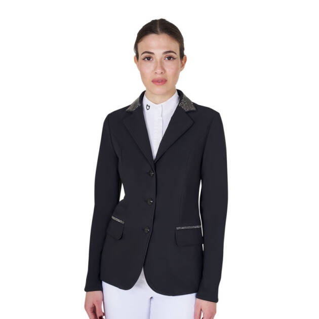 Coleção Black Label feminina jaqueta de equitação competição com strass