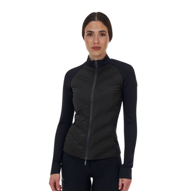 Jaqueta feminina Ridertechnology full zip hibryd nylon+knit quilted