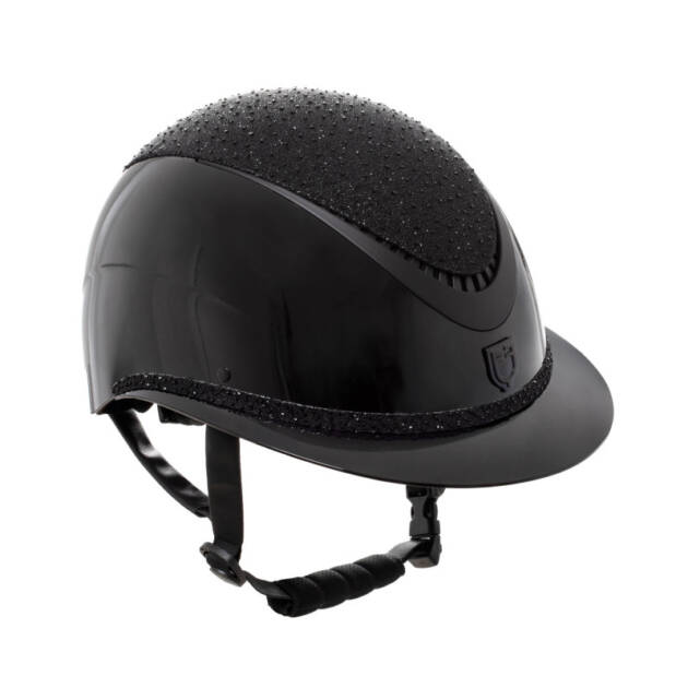 Capacete com viseira larga e lantejoulas homologação EN 1384-2023
