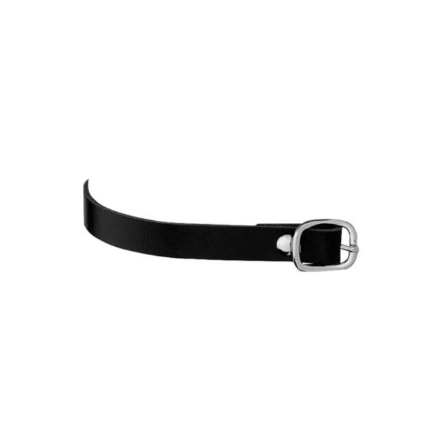 HS ALÇAS DE ESPORA COURO PRETO 45CM C/ FIVELA AÇO CROMADO