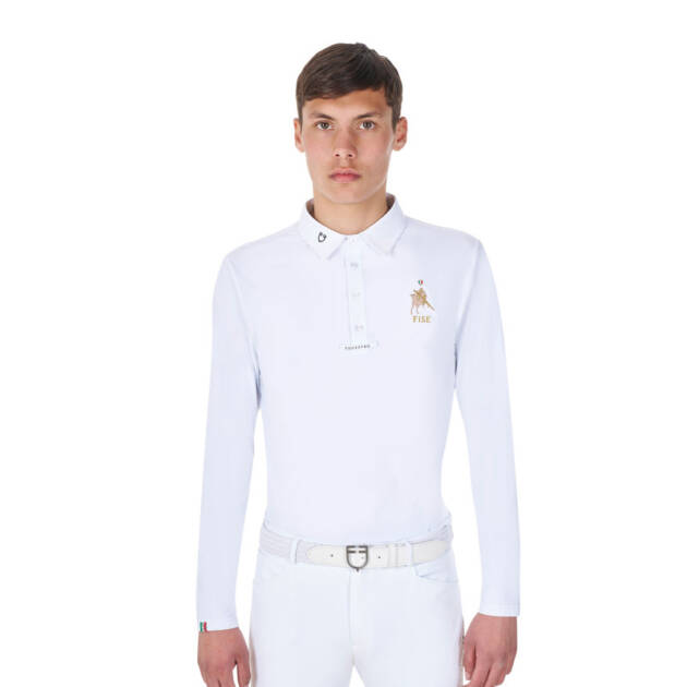 Polo masculino de competição manga longa Equestro X FISE