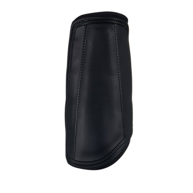 Caneleiras de conjunto em neoprene e couro perfurado.