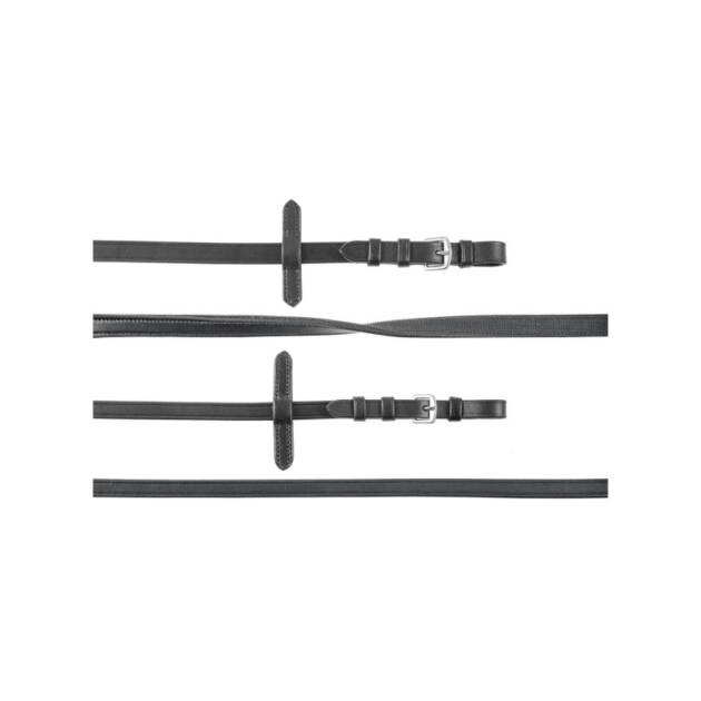 CONJUNTO DE RÉDEAS DUPLAS DRESSAGE COURO LISO