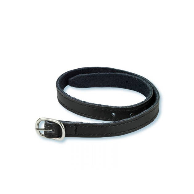 COURO STUBBEN, DUPLA COSTURA, TIRAS DE ESPORA, 45 CM PRETO (1 UN)