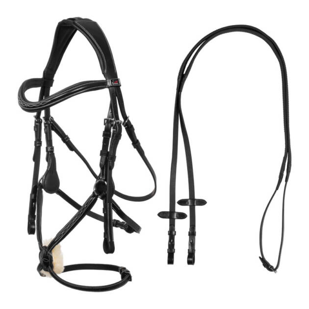 Bridão mexicano com noseband anatômico e curvo