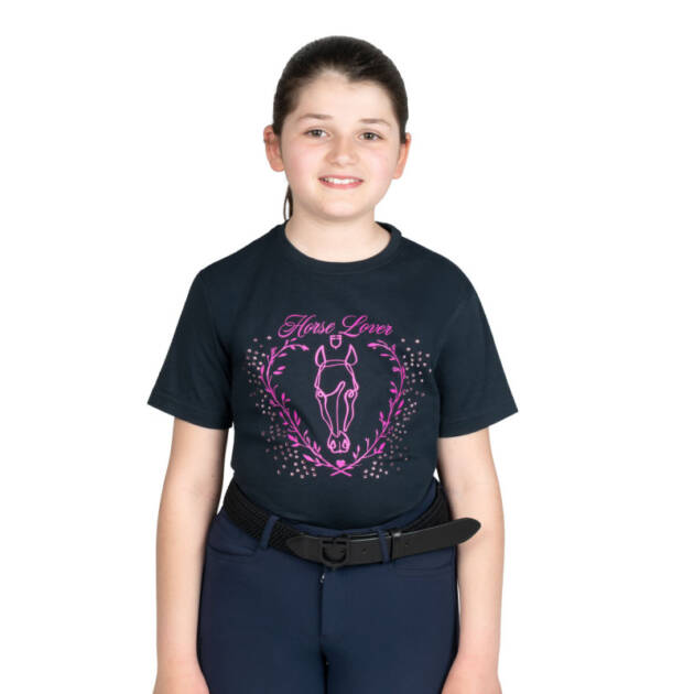 Camiseta de algodão de menina amante de cavalos