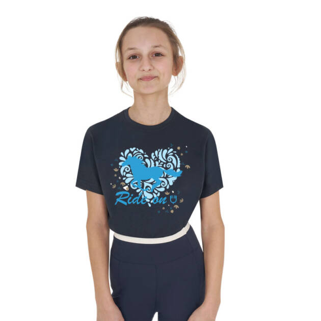 Camiseta de algodão infantil para menina