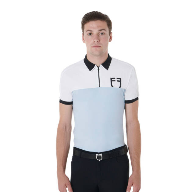 Polo masculino slim fit de treino com logo frontal