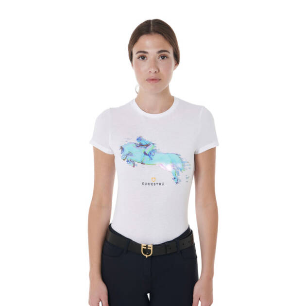 Camiseta feminina slim fit estampa Jump