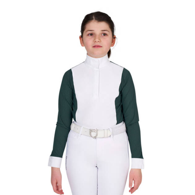 Polo de concurso para menina com perfuração