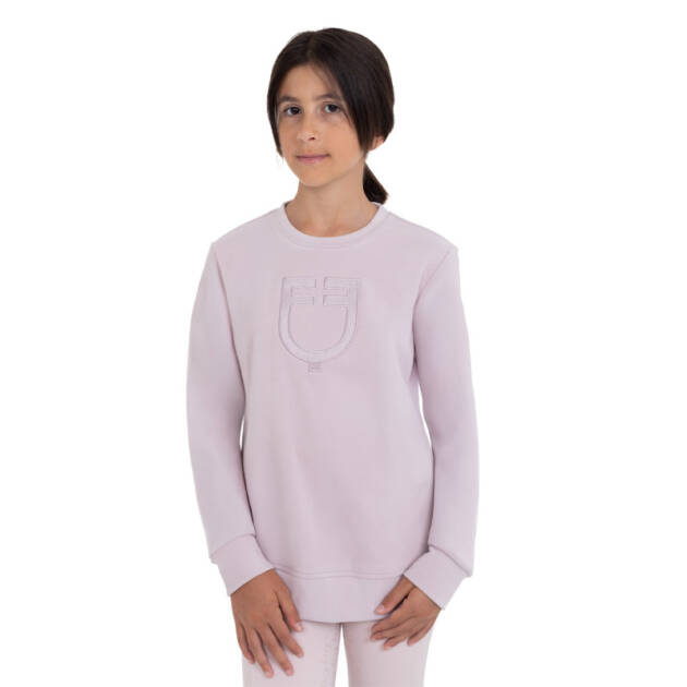 Sweatshirt de gola redonda infantil unissexo em fleece