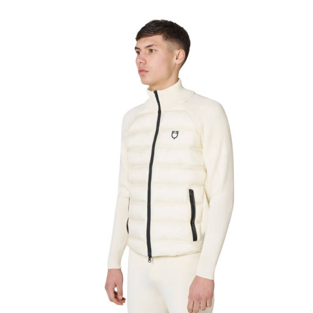 Jaqueta acolchoada masculina com mangas de malha