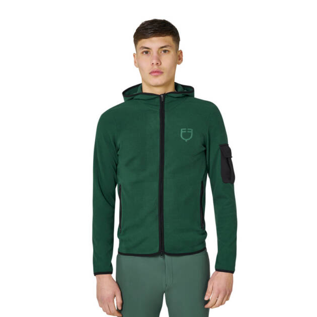 Moletom masculino de fleece com zíper
