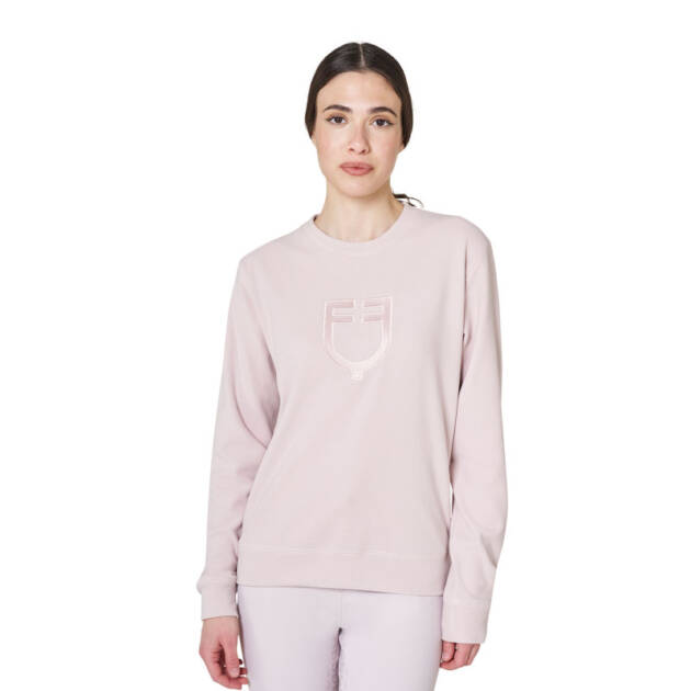 Sweatshirt feminina de gola redonda em fleece