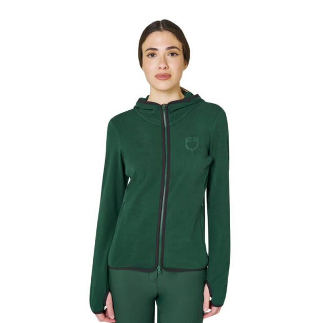 Moletom feminino em fleece com zíper