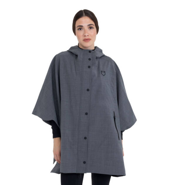 Capa feminina anti-chuva em mistura de lã